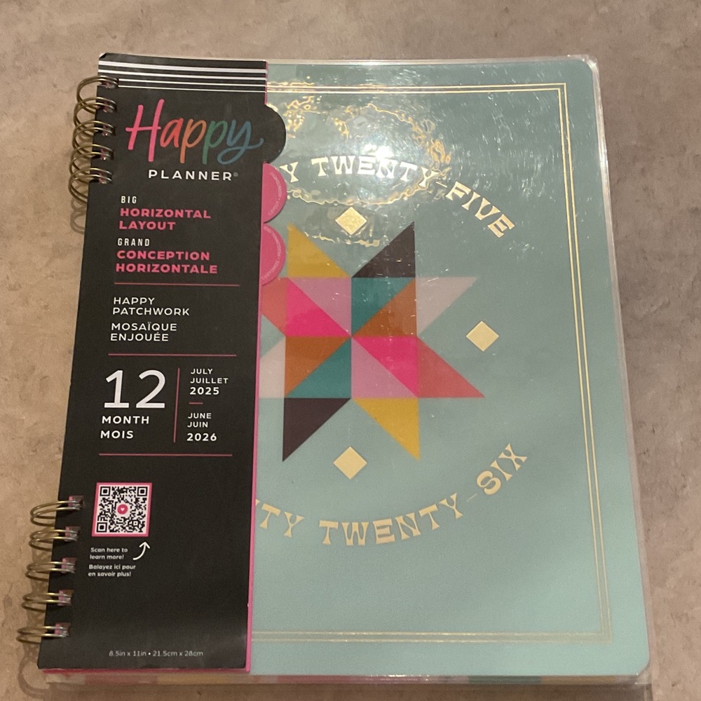 Happy Planner Big Horizontal Layout with Colorful Patchwork